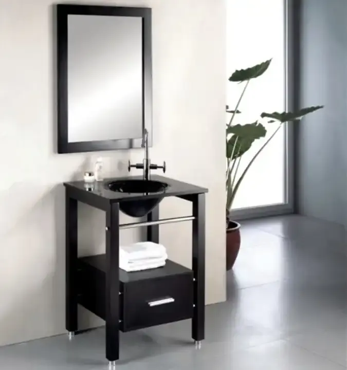 Meuble de salle de bain moderne avec bol en verre personnalisé Meuble de salle de bain moderne avec pied à bas prix personnalisé