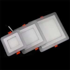 Led rgb rgbw 2色ホワイトフレームLedダウンライトラウンドスクエア9wダブルカラーLEDパネルライトCE RoHS 3w 5w 10w - Product Image 1