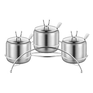 Factory Supply <strong>2</strong>/3/4 Pieces Stainless Steel <strong>Spice</strong> <strong>Jar</strong> for Kitchen Seasoning <strong>Spice</strong> Container - Product Image 1