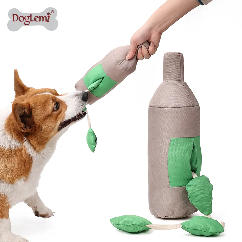 Eco rpet material reciclado para animais de estimação, brinquedo de morder, resistente, garrafa de treinamento de cachorro, brinquedos