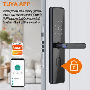 Di alta qualità completamente automatico Tuya riconoscimento delle dita intelligente serratura della porta in lega di alluminio nero opaco serratura della porta - Product Image 1