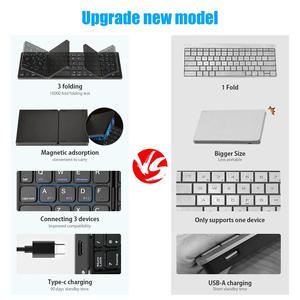 Mini teclado plegable portátil Delgado inalámbrico BT Número Teclado para Mac Windows Laptop Tablet Luz-Handy Bluetooth-compatible - Product Image 2
