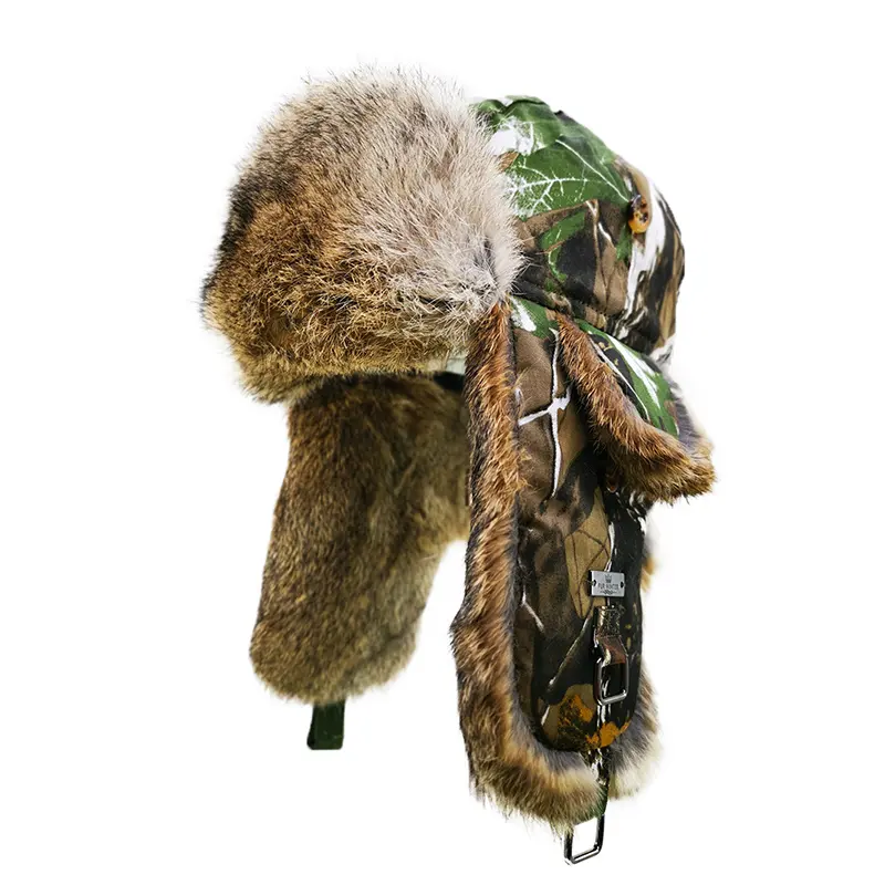 A052 pelliccia invernale all'ingrosso donna uomo di lusso in pelliccia di coniglio russo cappello invernale con paraorecchie cappello da aviatore