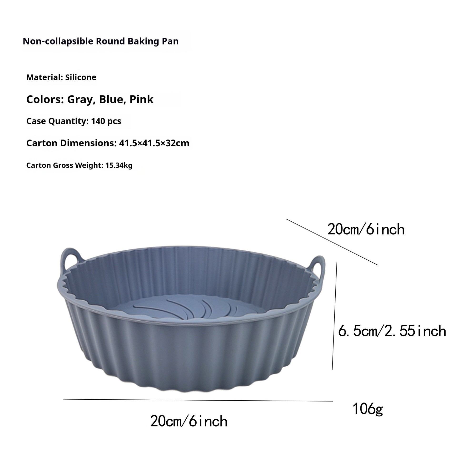 Non-Foldable Round Air Fryer Pan