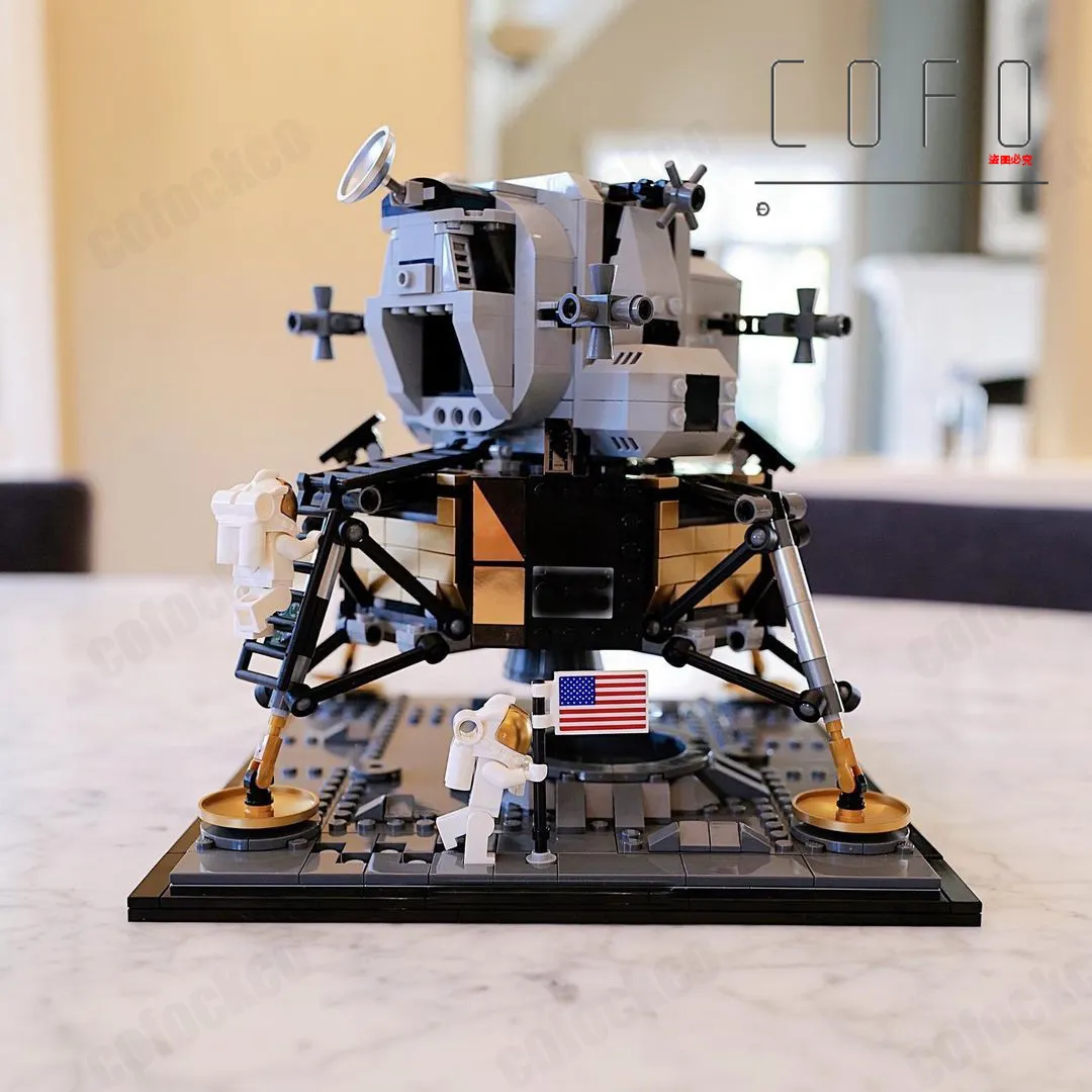 Modelo de bloques de construcción ladrillos Apolo 11 Lunar Lander 1087 unids/set compatible crear experto 10266 50004 para niños regalos de navidad