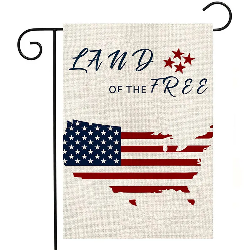 30x45cm American Independence Day Linen USA National Day Hanging Courtyard Decoration 4th Of July summer Garden Flag