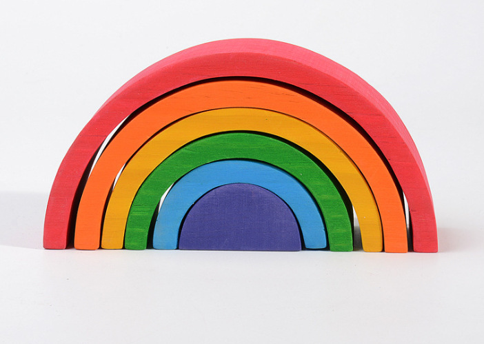 Blocs de construction en tilleul six couleurs