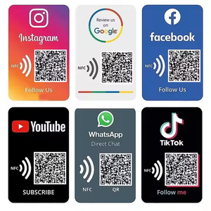 Campione gratuito personalizzato NFC PVC Card con codice unico Qr per Ins Facebook TIKTOK Social Media