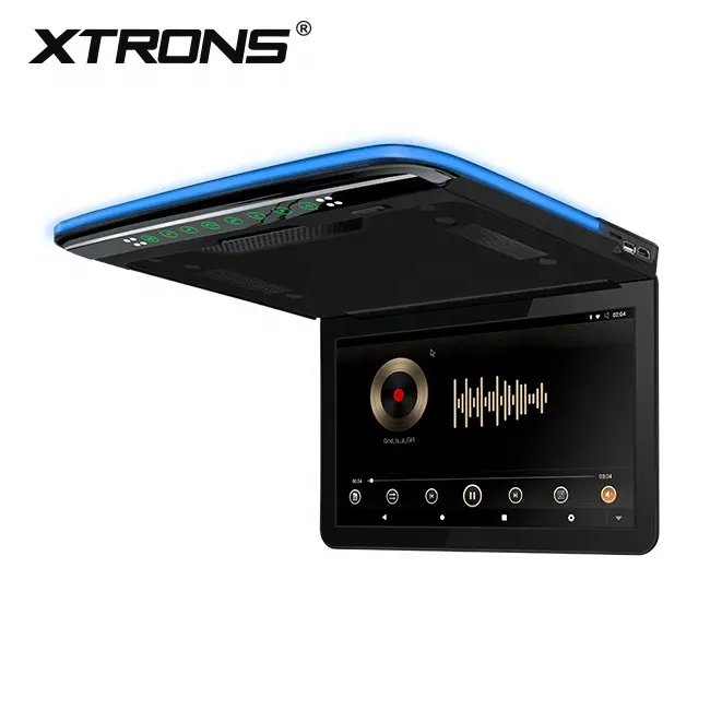 XTRONS 13.3 Polegada IPS tela do carro Android LCD Telhado monitor com HD Entrada pantalla para automóveis Virar para baixo Monitor Do Carro
