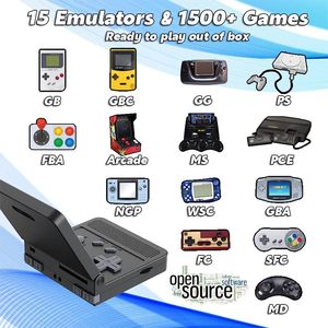 16GB 64 GBV90ハンドヘルドゲームコンソール3インチIPSスクリーンポータブルフリップオープンシステムゲームコンソールPS1GBA用16シミュレーター - Product Image 3