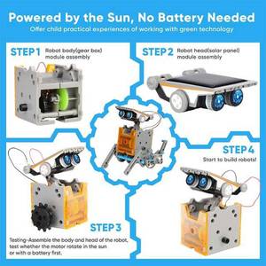 Diy Lucky Discovery Ciro Solar Power Robot Instructions <strong>12</strong>-in <strong>1</strong> Powered Toy Stem Solar Robot Toy Car <strong>Kit</strong> Build and Learn - Product Image 4