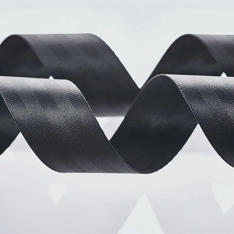 Yüksek mukavemetli düşük uzama 47mm siyah 5 panel Ecotech araba emniyet kemeri dokuma şerit şerit dokuma