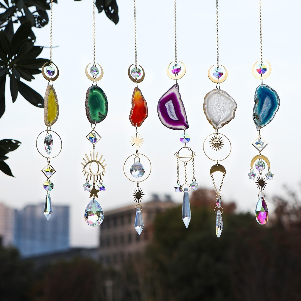 6 pezzi di campanelli eolici in argento agata