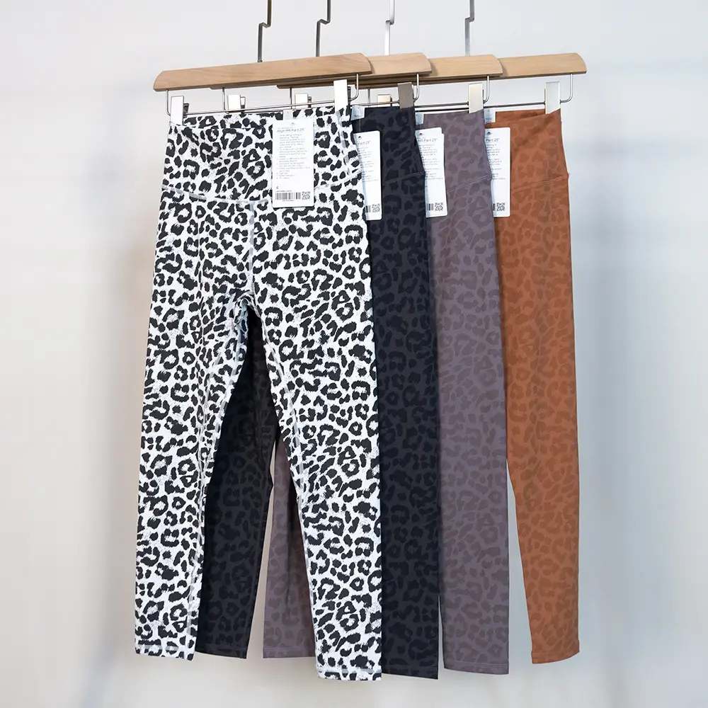 Lulu-Leggings de leopardo para mujer, pantalones ajustados de Yoga, sensación desnuda, para gimnasio y Yoga, Moq1, envío directo