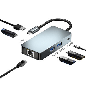 BYL-2308 HUB 6 in 1 USB 3.0 PD 100W Hub Docking Station con interfaccia di rete - Product Image 4