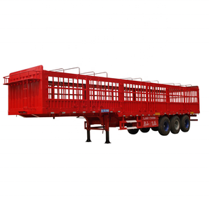 重型3轴货物拖车50吨70吨低床围栏廉价半挂车待售