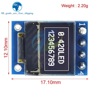 0.42 "0.42 pollici bianco OLED modulo LCD schermo seriale 72x40 colore bianco I2C IIC/SPI interfaccia SSD1306 72*40 per Arduino - Product Image 2