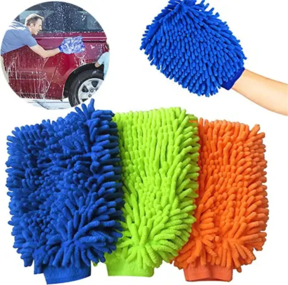 Premium Large Microfiber Chenille Car Wash Mitt Cleaning Scratch-Free Car Washing Gloves