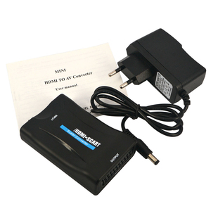 Adaptador de señal de Audio y vídeo Pogo Scart a HD Scaler, convertidor HD-MI, entrada a salida HD1080p (60HZ) para transmisión en directo