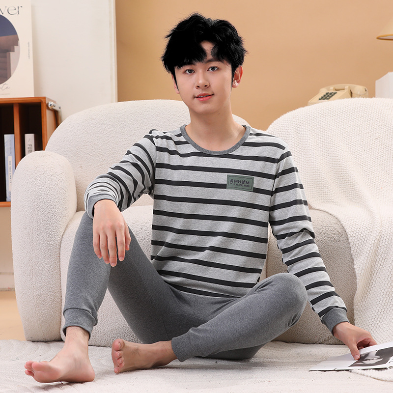 Pocket-autumn pants) gray stripe