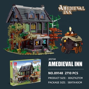 2710件MOC-80148中世纪酒店DIY教育玩具建筑砖小塑料块带盒包装游戏 - Product Image 6