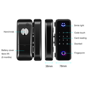 Smart Glass Türschloss Finger abdruck Biometrisches Passwort IC-Karte Keyless Lock - Product Image 2
