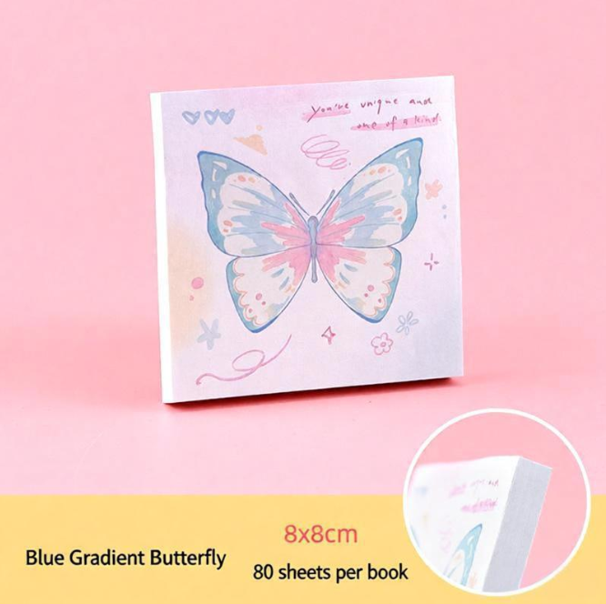 3blue gradient butterfly sticky notes