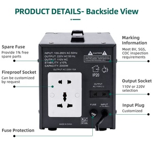 Regulador de voltaje automático controlado por relé inteligente de salida estable de 220V para electrónica doméstica AVR programable de CA única OEM - Product Image 4