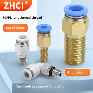 Khí nén nhanh chóng kết nối pl4 PC6-M6X1-10mm Metric nhanh chóng-chèn ren thẳng-thông qua M8X1-18mm 20mm khuôn mở rộng chủ đề - Product Image 3