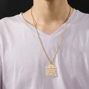 Mighty Prince Ipos Hollow Pendants <span class=keywords><strong>Solomon</strong></span> Seal Wit and Courage Amuletステンレススチールメンズネックレスのレッサーキー
