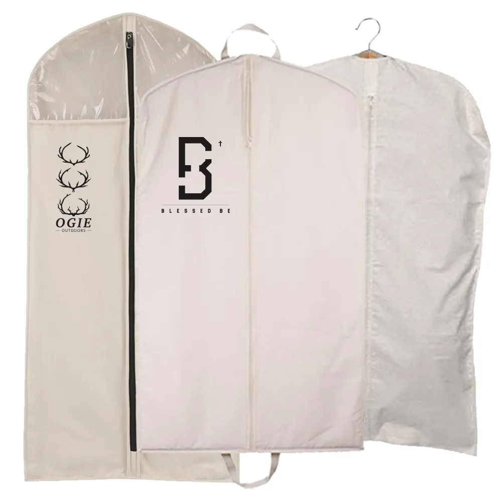 Многоразовые тканевые мешки для одежды с логотипом на заказ, нетканые хлопковые Костюмные Чехлы, сумки для одежды