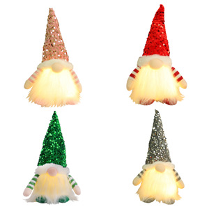 Cao cấp giáng sinh chiếu sáng sequin Gnome bức tượng Thụy Điển mới Rudolph Bảng đồ trang trí búp bê giáng sinh trang trí - Product Image 5