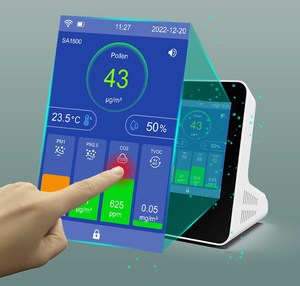 צג איכות אוויר מקורה חכם עם יישום tuya ו-wifi עבור co2 tvore hcho pm1, pm2.5. Pm10, גלאי פורמלדהיד iaq - Product Image 2