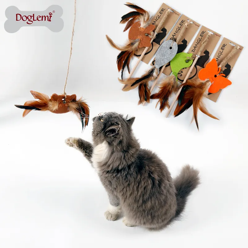 Забавный набор игрушек для кошек и птиц из натурального фетра с перьями, экологичные игрушки для кошек разных вариантов, 2021