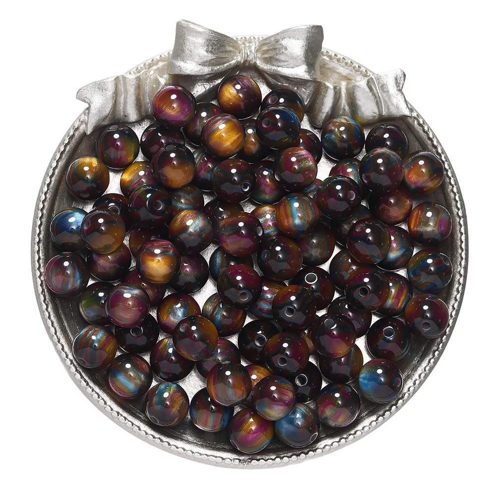 Resin cat's eye beads - blue-purple