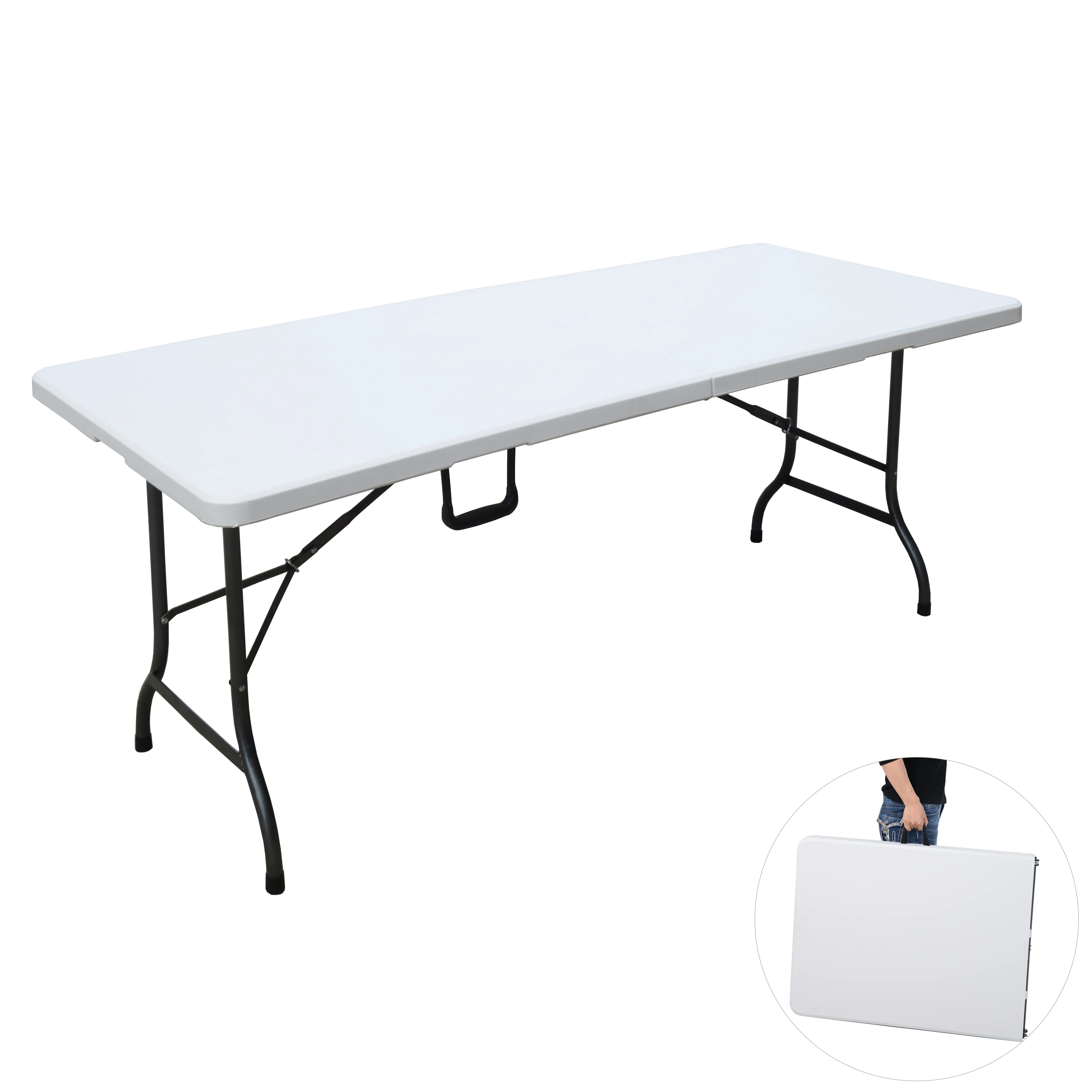 Mesa de acampada pequeña y portátil, mesa de pícnic plegable de plástico para exteriores, personalizada, barata, venta al por mayor, proveedor de China