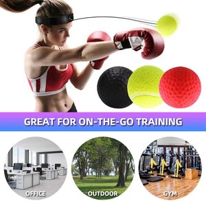 El reflejo de pelota de boxeo equipo con diadema 3 formación niveles de velocidad gran pelea entrenador en cadena - Product Image 5