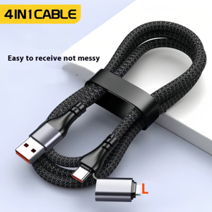 100W <span class=keywords><strong>4</strong></span> in 1充電データケーブル5A高速<span class=keywords><strong>Apple</strong></span> Type-Cマイクロナイロン編組USB携帯電話c-c充電器データケーブル