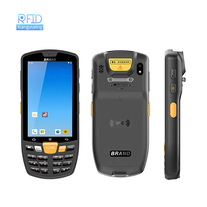 Android 12 system PDA wifi barcode scanner with physical keyboard numeric keys NFC 2D QR code scanner gps barcode