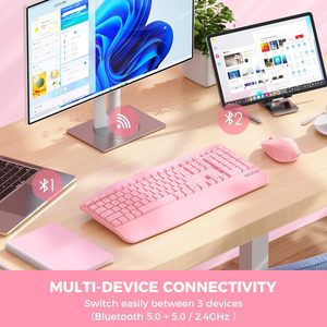 MEETION DirectorA tipo C Ratón y teclado numérico con teclado numérico 2,4 GHz Bluetooth Win/Mac/IOS/Android Juego de ratón inalámbrico de tipo C - Product Image 2