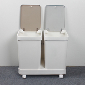 GREENSIDE New Fashion Sturdy Clean Large Capacity Plastic Trash <strong>Bins</strong> <strong>with</strong> Wheels and <strong>Handle</strong>