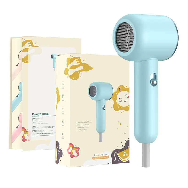 Secador de pelo infrarrojo lejano de grafeno para niños, mini secador de pelo de baja radiación para bebés, secador de pelo de bebé de bajo ruido