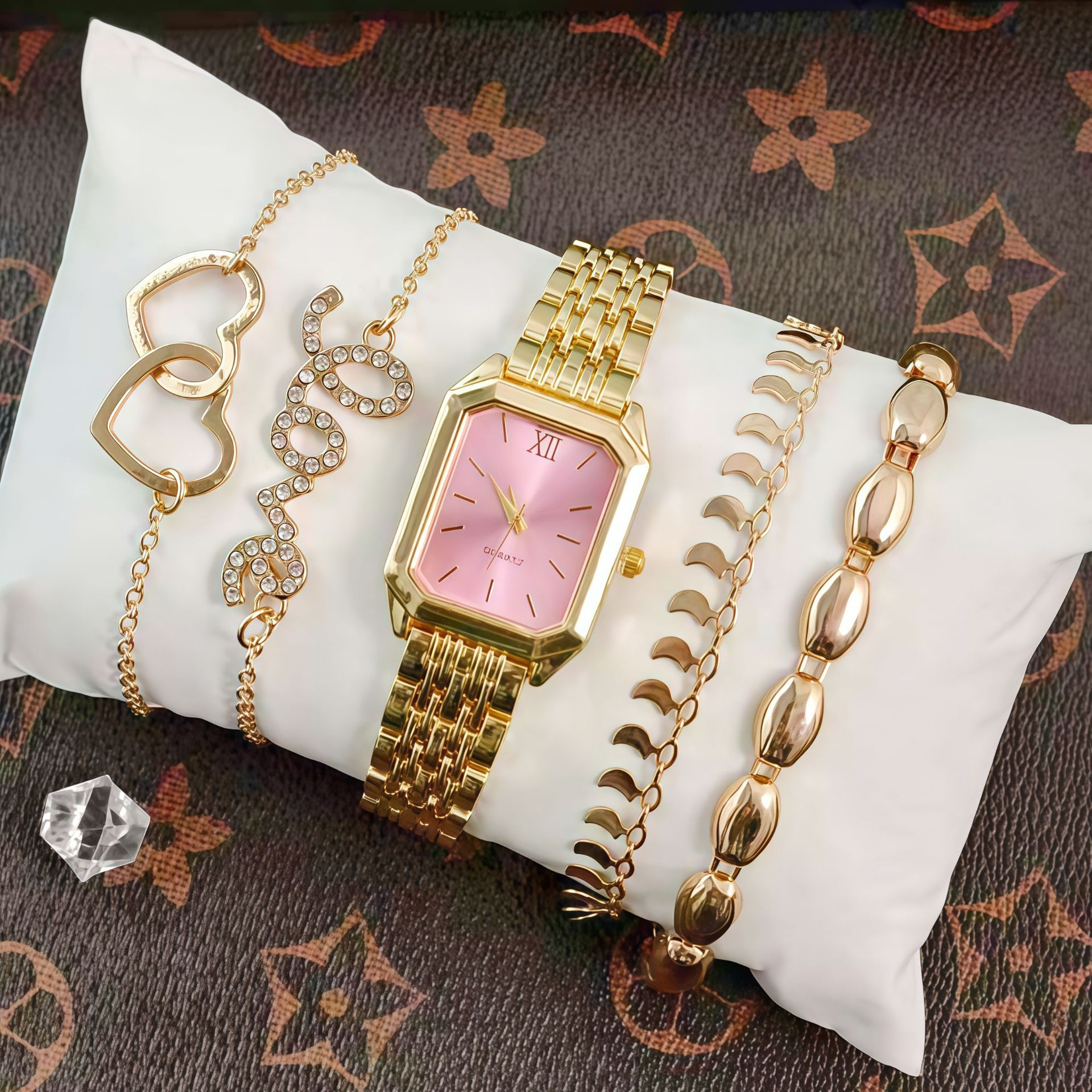 10 gold pink, 5pcs set, no box
