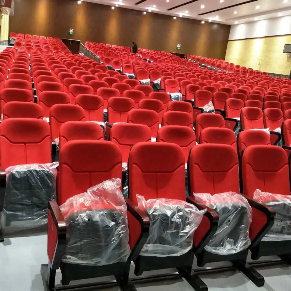 Siège de salle de conférence en plastique rouge de taille Standard