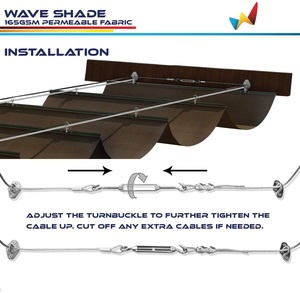 Tenda da sole a soffitto con tetto a onde parasole, tessuto ombreggiante usato per copertura Pergola vele e reti di recinzione, vele ombreggianti e reti di recinzione
