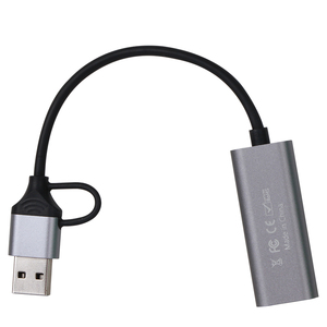 Tarjeta de captura de video 2 en 1 USB A/C HDMI Entrada 4K 60Hz Tarjeta de captura de video HDMI a USB para transmisión en vivo HD Video