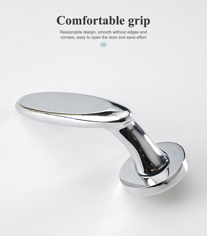 Fancy Style Gold Color Round Zinc Alloy Chrome Hotel Living Room Wooden Door Handle And Lock