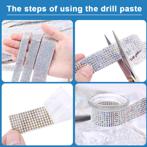 QIAO kendinden yapışkanlı Strass zinciri DIY Rhinestones kristal Rhinestone Trim araba telefonu süslemeleri için toptan toplu