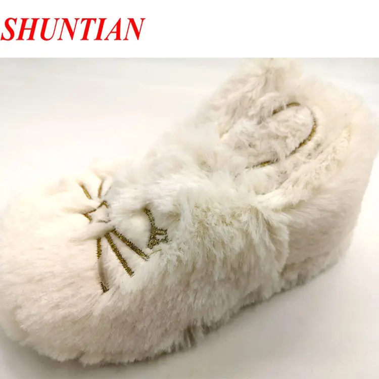 Cute animals shaped winter furry plush house snow boots for kids girl