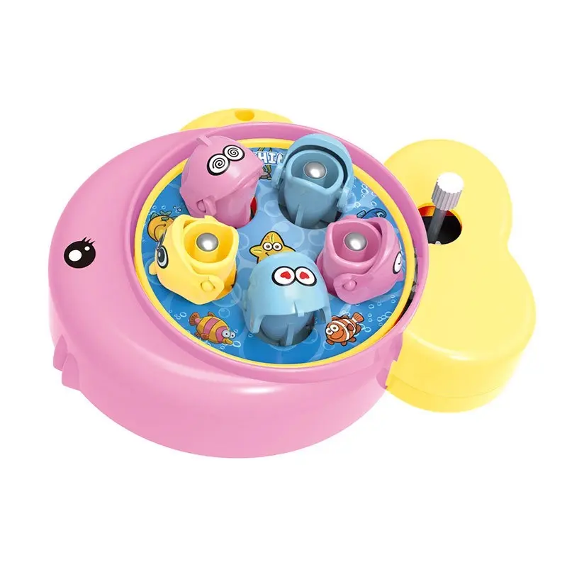 Jouets chauds jouets électriques à piles jeux interactifs jeux de famille jouets de pêche en plastique ensemble avec musique ensemble de jeu de poisson